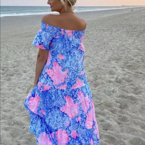 Lilly Pulitzer Dezi off shoulder Maxi dress Sway with me - Picture 2 of 10